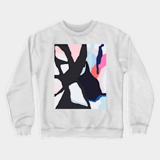 Abstract print, Red, Grey, Black, Blue, Pink, Modern art, Wall decor Crewneck Sweatshirt